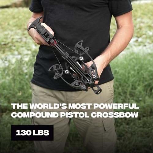 BALLISTA BAT Compound Small Crossbow with Magazine - Mini Crossbow for Hunting and Target Shooting - 300 FPS, 130 lbs Draw, Lightweight 2.9 lbs