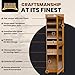 Humidor Supreme Tower Humidor in Oak Finish with Adjustable Shelves | Large Capacity Cigar Cabinet with Tempered Beveled Glass Door, Hygrometer, and Dried Spanish Cedar Lining - Holds 3000 Cigars