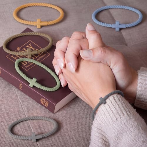 Soaoo 24/60 Pcs Jesus Cross Silicone Bracelet, Cross, Neutral Color, 60 Pcs by Soaoo - Used condition - Image 5