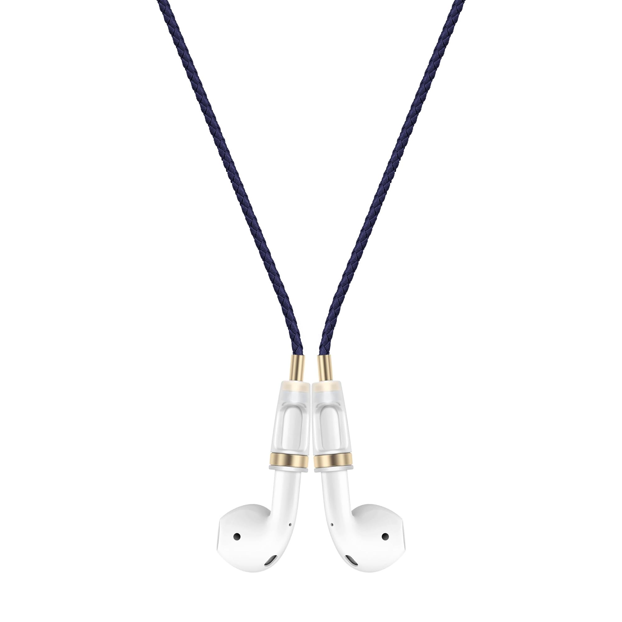 Lawonda Anti-Lost Neck Strap for Airpods, PU Leather Strong Magnetic Necklace Holder String, Compatible with AirPods 1&2 /3rd /Pro/Pro 2 Navy Blue
