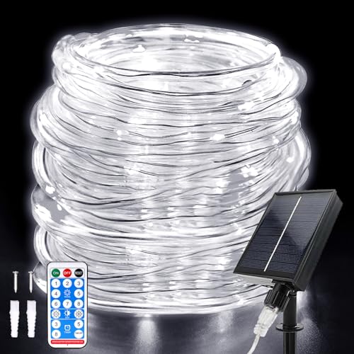Hulaiyaa Luci di Tubo Esterno Solari 22M 8 Modalità 200 LEDs Luci Solari Tubo Esterno con Telecomando Solare Impermeabili Tubo Luci per Piscina Giardini Nozze Decorazioni Natalizie Feste