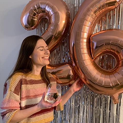Image of 40 Inch Rose Gold 26 Number Balloons Giant Jumbo Huge 26 or 62 Foil Mylar Helium Number Digital Balloons Rose Gold Birthday Mylar Digital Balloons 26th or 62th Birthday Anniversary Events Party