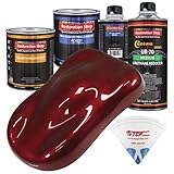 Restoration Shop - Fire Red Pearl Urethane Basecoat with Clearcoat Auto Paint - Complete Medium Quart Paint Kit - Professional High Gloss Automotive, Car, Truck Refinish Coating