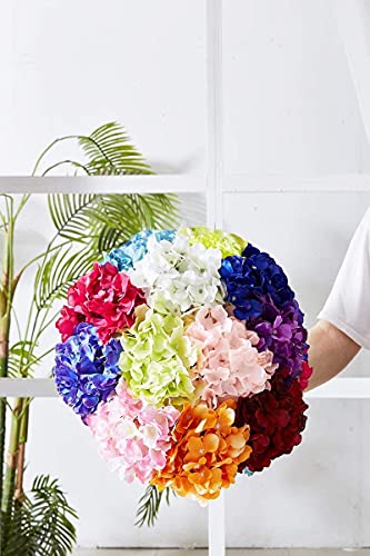 Kislohum Artificial Hydrangea Flower Heads Hydrangea Silk Flowers Head For Wedding Centerpieces Bouquets Diy Floral Decor Home Decoration,Pack Of 10 With Long Stems (Chocolate) #TOP4