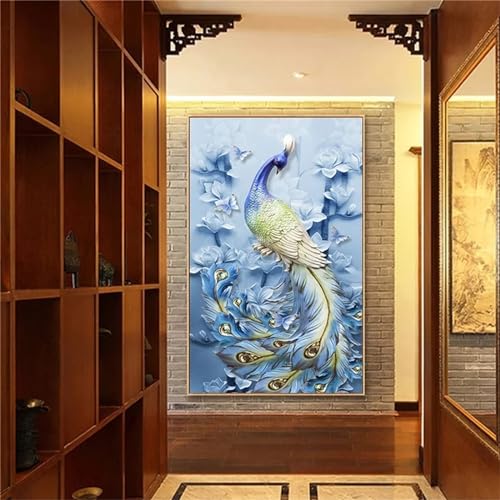 Diamond Painting Paon 100x230cm - Grand Kit Complet de Broderie Diamant