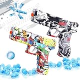 Gel Ball Blaster Splat Orby Toy Guns 2 Packs, Small Manual Splatter Gun Blasters for Ages 14+, Outdoor Play Team Shooting Game Activities for Yard & Garden, Christmas Birthday Ideas, Mix Colors