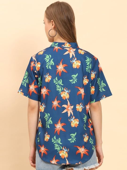 Image of Trendy Queen Women's Printed Straight Mandarin Neck Shirt for Women's | Tops for Woman Shirts | Shirt for Women Stylish Western (SD778 S)