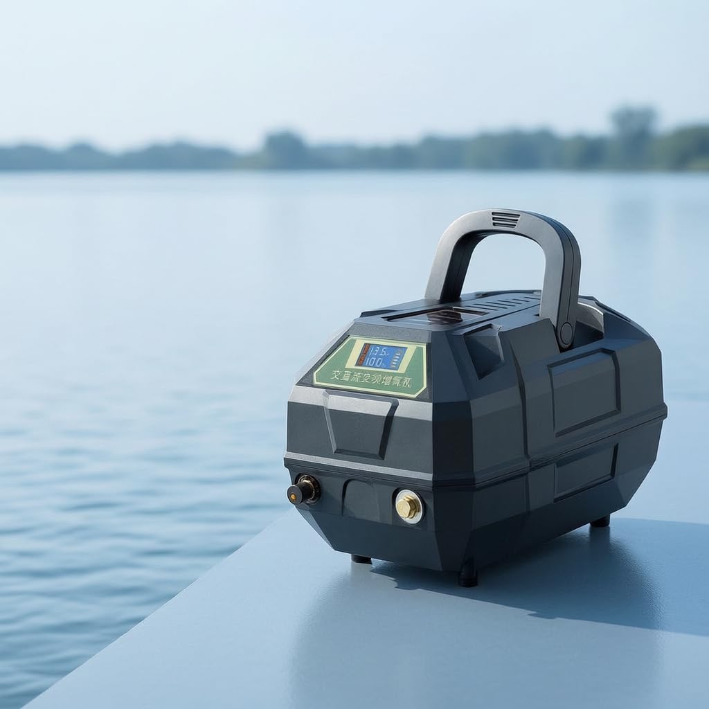 Pompa Acquario e Ossigenatore Portatile per Pesca, Aeratore Silenzioso con Batteria Ricaricabile