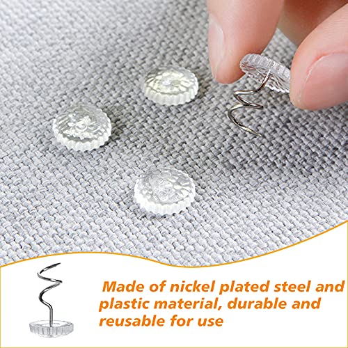 200 Pieces Bed Skirt Pins Twist Pins Clear Heads Upholstery Tacks Headliner Pins Furniture Hold Bed Skirt Holding Pins Plastic Head Double Pins For Upholstery, Slipcovers And Bedskirts #TOP3