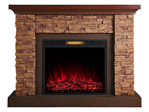 Comfort Smart Stackstone Electric Fireplace Mantel Package