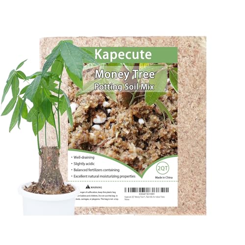 Kapecute 2QT Money Tree Potting Soil, Organic Sphagnum Moss Fiber Debris Based Plant Mix for Indoor...