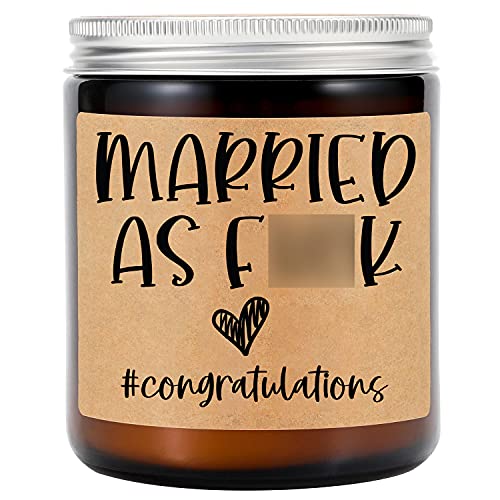 GSPY Lavender Scented Candles - Honeymoon Gifts, Wedding Gifts for Couple - Married AF, Wedding Candles - Newlywed Gift, Married Couple Gifts, Bride and Groom Gifts, Funny Bachelorette Gifts for Bride