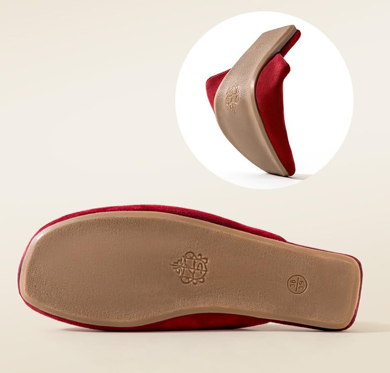 URAWOW Velvet Mules for Women Men High Class Closed-Toe Slippers Elegant House Shoes Indoor Outdoor3