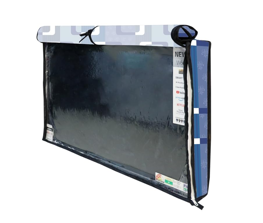 Mahal Creation PVC Printed LED TV Cover 32 Inch, Waterproof and Dustproof Cover (Blue) 1