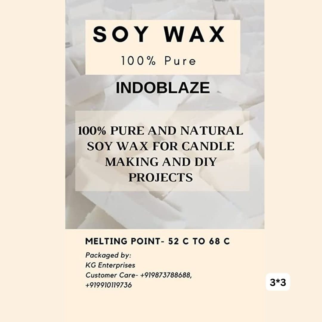 Indoblaze 100% Pure Soy Wax for Candle Making | Natural SOYA Wax | Vegetable Wax for Candle Making (Pack of 1 Kg)