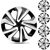 CROSS PIONEER 16 inch Set of 4 Hubcaps, Made in Taiwan - Universal Carbon Black & Silver 16' Wheel Cover, Fits Multiple Car Models