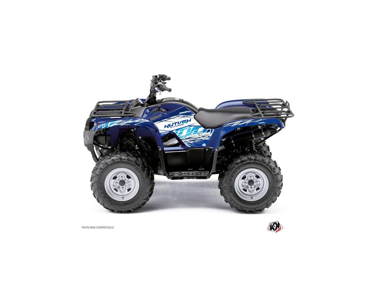 Kit déco Yamaha Grizzly 550-700 bleu Eraser rénovation carénage quad rayé
