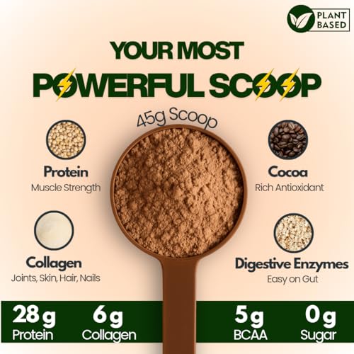 Image of Vegan Collagen Protein Powder | Coorg Coffee - Strong Roast Flavour | Pack of 4 x 675g | 2 Months Supply | 28g Protein per Serving | 6000mg Collagen Peptides, BCAA & Essential Amino Acids | UNISEX