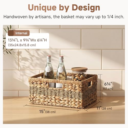 Image of StorageWorks Large Wicker Baskets for Organizing, Hyacinth Basket, 1-Pack