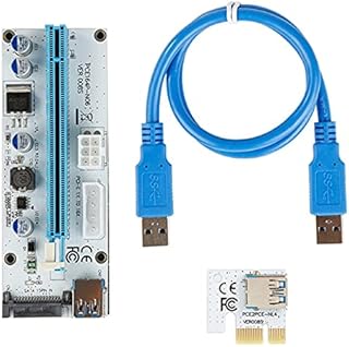 Connectors TISHRIC VER008S Riser Card 3 in 1 Molex 4Pin SATA 6PIN PCIE PCI-E PCI Express Adapter 1X to 16X USB3.0 Extender Mining Miner - (CN, Color: 02)