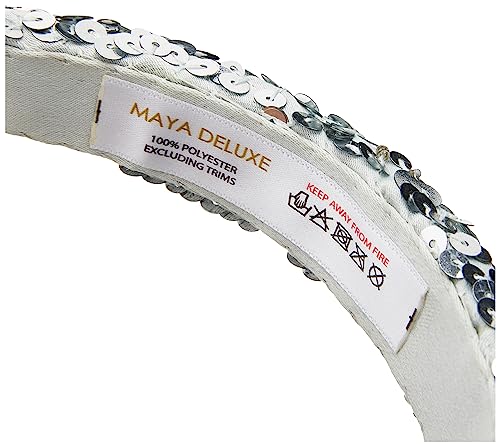 Maya Deluxe Women's Embellished Headband for Ladies Adults Sequin Alice Band Bridal Hair Accessories Bridesmaid Evening Formal - Image 3