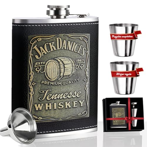 Catálogo para Comprar On-line ofertas dia del padre Top 10. 43 JZCQZCXB Licorera de Bolsillo, 8 OZ Juego de Regalos para Hombre, Juego de Regalo de Anforas para Licor, 18/8 para Licor con 2 Tazas y Embudo, Regalo de Cumpleaños, Dia del padre...