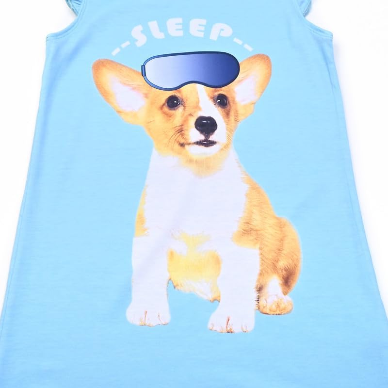 Perfashion 2-Pack Nightgown for Girls Flutter Sleeve Mermaid Pajamas Cotton Sleepwear Dressing gowns4