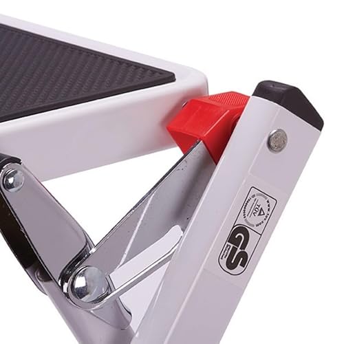 MSV Klapptritt ca. 49 x 49 x 45 cm, belastbar bis 150kg, 2 Stufen mit Anti-Rutsch-Matten (schwarz)