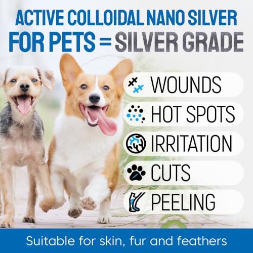 Image of SILVER GRADE Wound Spray for Pets - Colloidal Silver Wound Care for Dogs & Cats - Helps with Skin Irritation, Hot Spots, Rashes, Scratching, Itch, Bites & Burns - Use a Dog Cone - 4 oz
