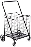 Uniware 360 Degree Wheel Folding Super Jumbo Shopping Cart 42 X 25 X 22 Inch (Black) [1203]