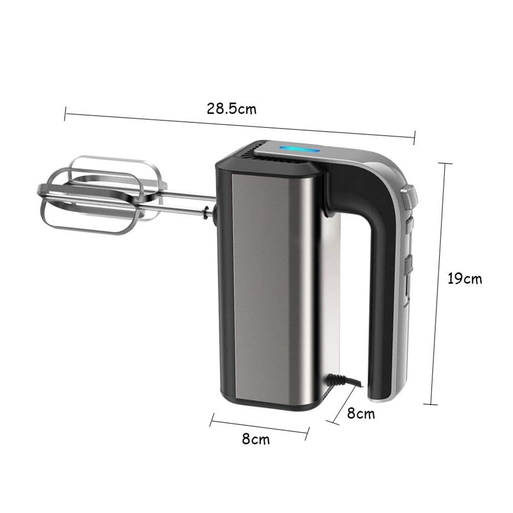 Batidora de Mano de Acero Inoxidable de 800 W, Batidora Eléctrica de 5 Velocidades Más Función Turbo, Batidora Batidora de Mano con 2 Ganchos Para Masa y 2 Batidores, Dos Varillas de 12 Alambres