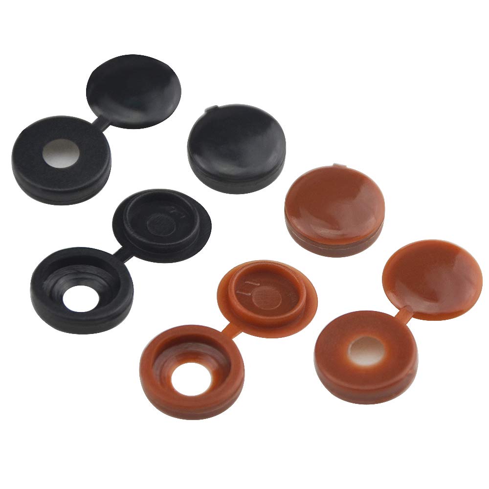 BGTXINGI 500Pcs Plastic Hinged Screw Covers Caps Fold Screw Snap Cap