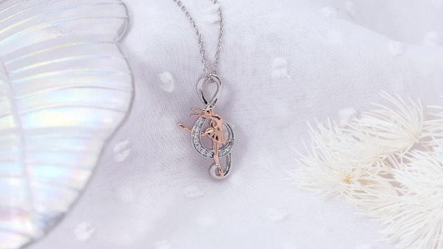 Collana Ballerina Con Ciondolo A Nota Musicale - Argento Sterling 925, Regalo Per Danzatrici E Amanti Della Musica