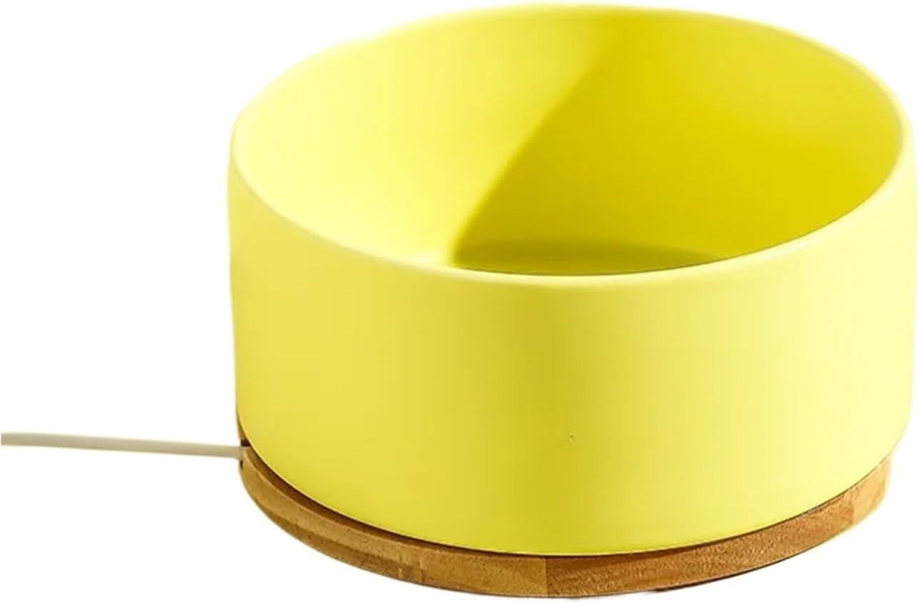 Ceramic Constant 35°C Heated Pet Water Bowl, Winter Dispenser for Cats & Dogs(Yellow L)