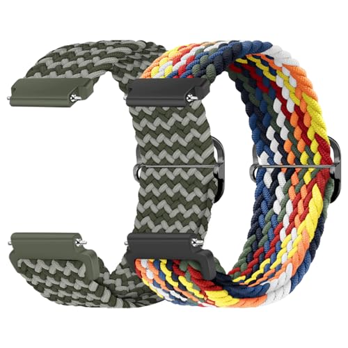MaEiol 18mm Straps Nylon Braided for Huawei Watch GT 6/5/4 41mm / Huawei Watch 5/GT 5 Pro 42mm / Garmin Venu 4/Venu 3S 41mm /Garmin Forerunner 265S/255S