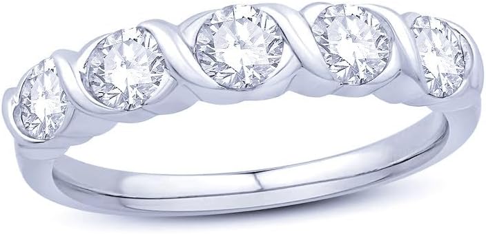 VIN GOL Round Brilliant 0.90 ctw VS2 Clarity, I Color Diamond Platinum Band