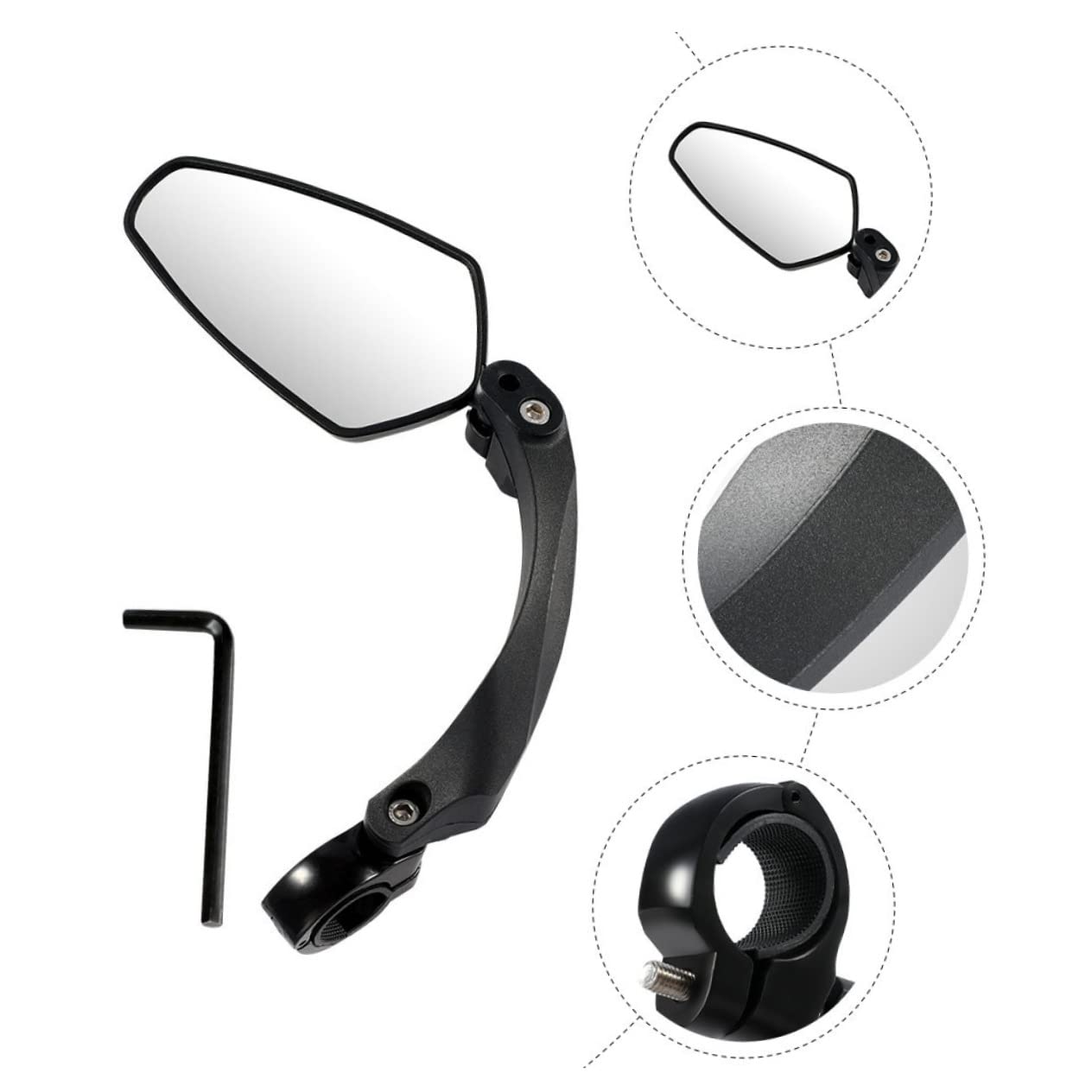 Abaodam 2pièces Rétroviseur De Vélo Rotatif Pour Guidon Miroir Réfléchissant Pratique Et Léger Pour Cyclisme Accessoires De Sécurité Pour Vélos Électriques Et Montagnards