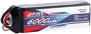 SIGP 4S Lipo Battery 6000mAh 14.8V 130C Soft Pack with T Connector for RC Car Truck Tank Boat Racing Hobby