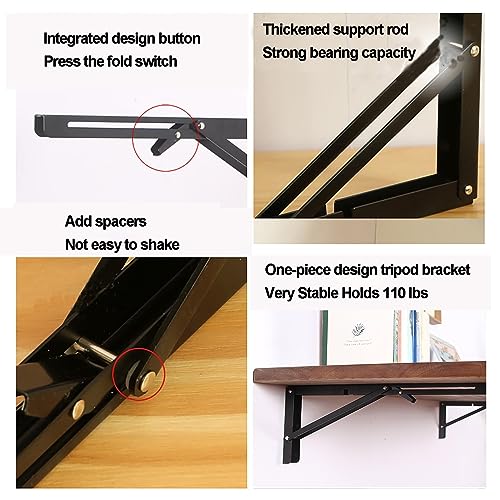 Table murale flottante pliante invisible bureau ordinateur portable - 8