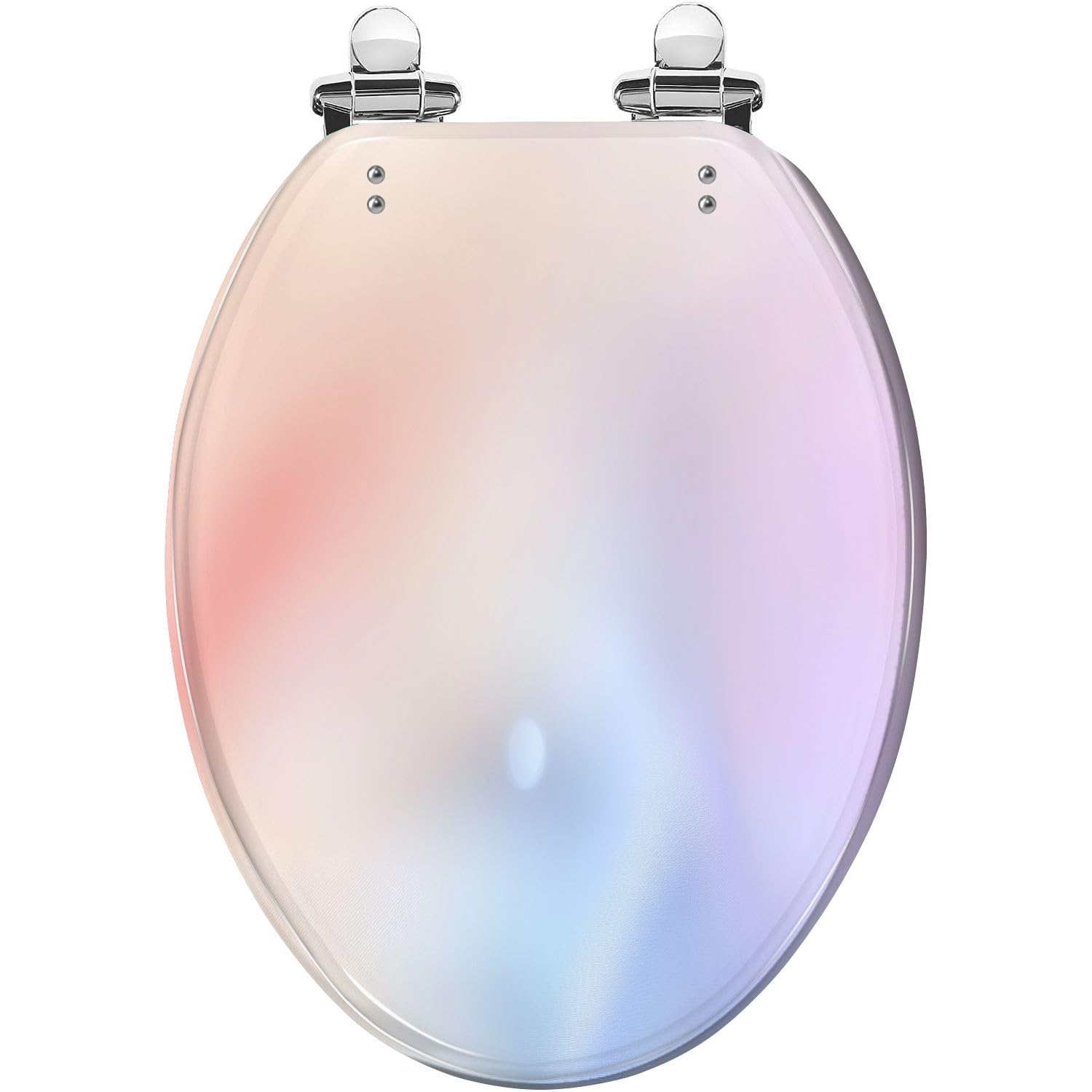 Tazyyzuu Multi1 Iridescent Purple Holographic Toilet Seat Slow Close Quick Release Hinges Easy Clean 16.5X14.5(,19.5X14.5)