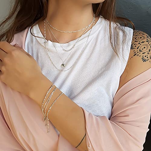 Annika Bella Sterling Silver Chain Choker Necklace, Length 13-16 Inches, Minimalist Layering Chokers, Waterproof, 925 Adjustable Short Necklaces For Women And Teens (Twisted Chain) #TOP3