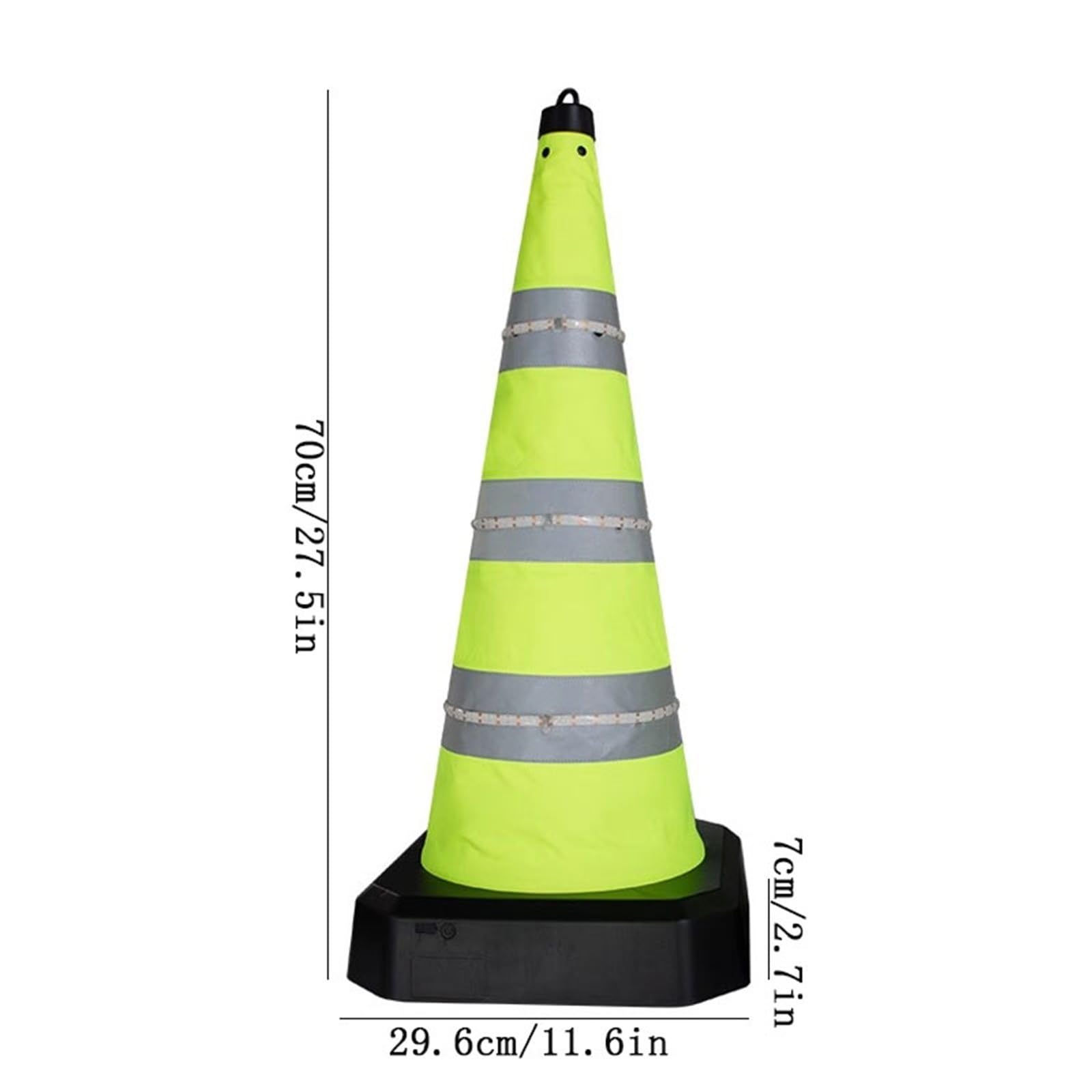 Cône de signalisation Lot de 5 cônes réfléchissants extensibles de 70 cm for parkings, chantiers et événements avec bande lumineuse Route
