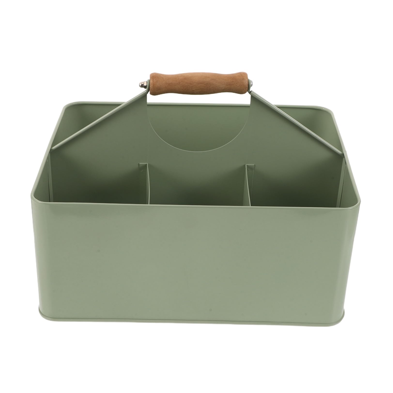 Metall 29,5x22,6x20 Cm mit 4 Fächern Samen Aufbewahrungsbox Garten und Griff aus Eisen und Naturmaterial Grün Verformungsbeständig für Glatte Oberfläche Balkon und Pflanztisch