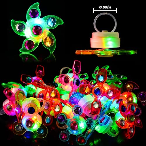 Mikulala 24 Stück Leuchtende Ringe Partygeschenk für Kinder Leuchtringe Leuchtspielzeug im Dunkeln Partyzubehör als Deko Ornament für Graduierung Weihnachten Geburtstag Gastgeschenke