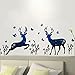 Bomeautify Piano Girl Fawn Blue Sticker arbre de flocon de neige décoration amovible autocollant C