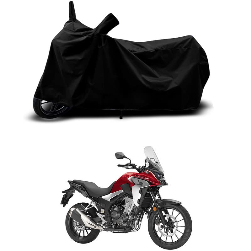 Image of 100% Scratchproof /UV-Rays /Heat Protection /Birds Dropping /Water Resistant /Dust Proof /Waterproof /Full Bike Scooty Two Wheeler Body Cover Compatible for Honda CB500X All Varients[Black]