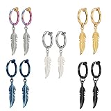 Colore: argento, nero, oro, blu, arcobaleno. orecchini cerchio oro orecchini anello uomo orecchini clip donna anallergici orecchini a cerchio con piuma