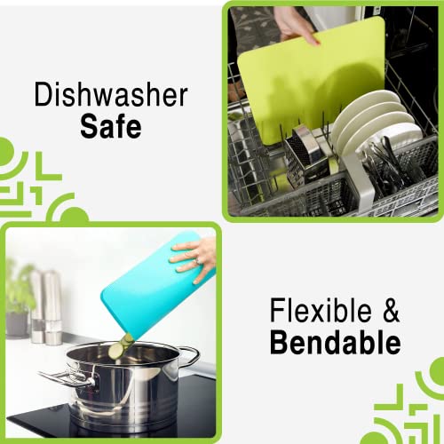 Simply Genius Plastic Cutting Boards For Kitchen - Color Coded Chopping Board Set - Flexible Cutting Mats For Meat & Vegetables - Dishwasher Safe, Non-Slip, Bpa Free (8-Pack Multicolor, Mixed Size) #TOP4