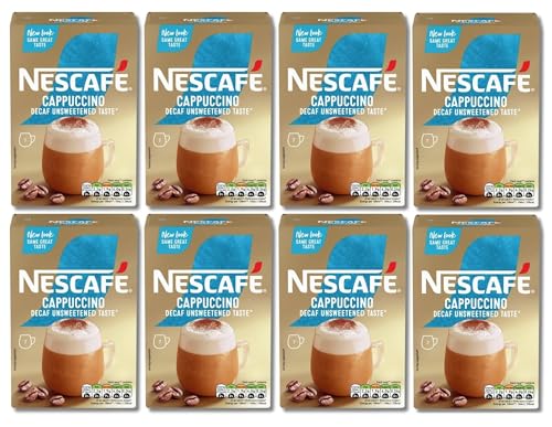 NESCAFÉ Cappuccino Decaffeinated Unsweetened Coffee Sachets x7