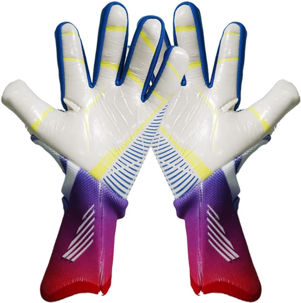 Guanti da calcio professionali Guanti da portiere da calcio Guanti da calcio per bambini, guanti da allenamento con doppia protezione del polso, resistenti all'abrasione, antiscivolo, per ragazzi